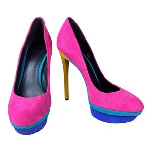 Brian Atwood Colorblock Platform Stiletto Heels Size 8